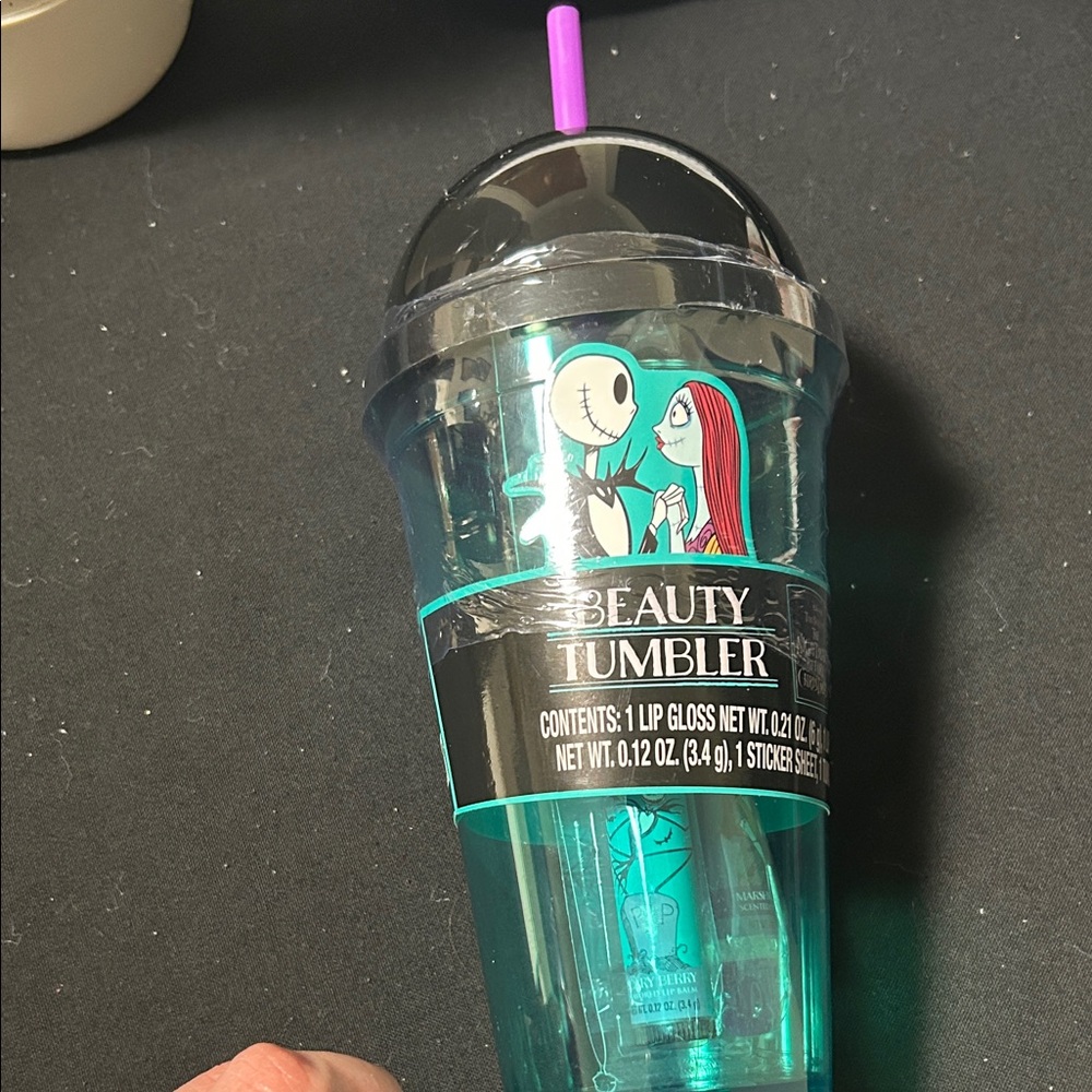 Nightmare Before Christmas Teal Beauty Tumbler with Straw